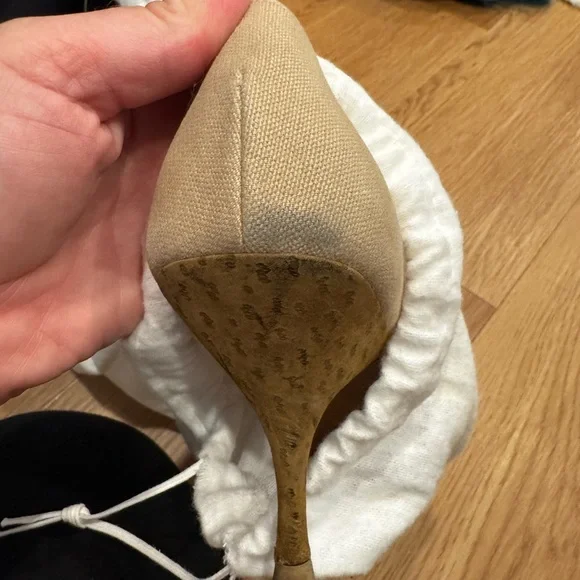 Prada Women's Beige Leather Heels - Picture 6 of 6